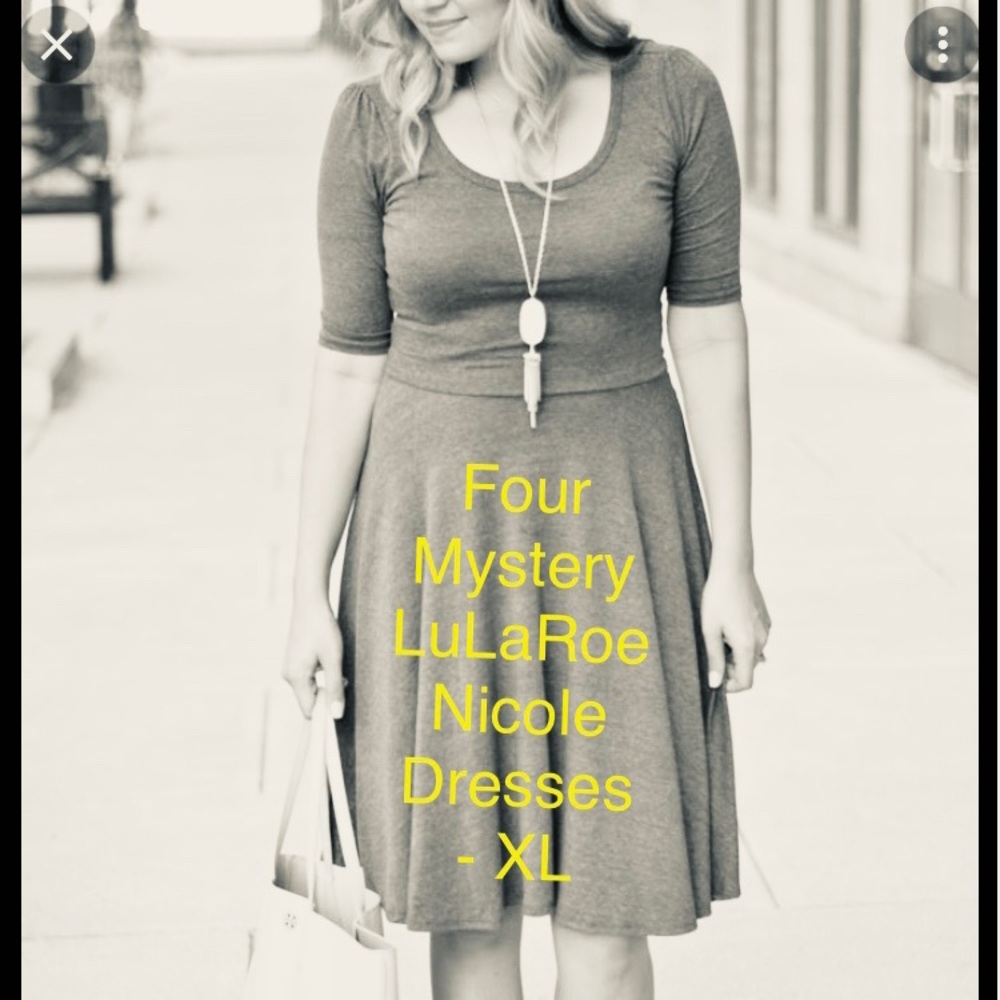 4 Mystery LuLaRoe Nicole Dresses XL NWT NWOT